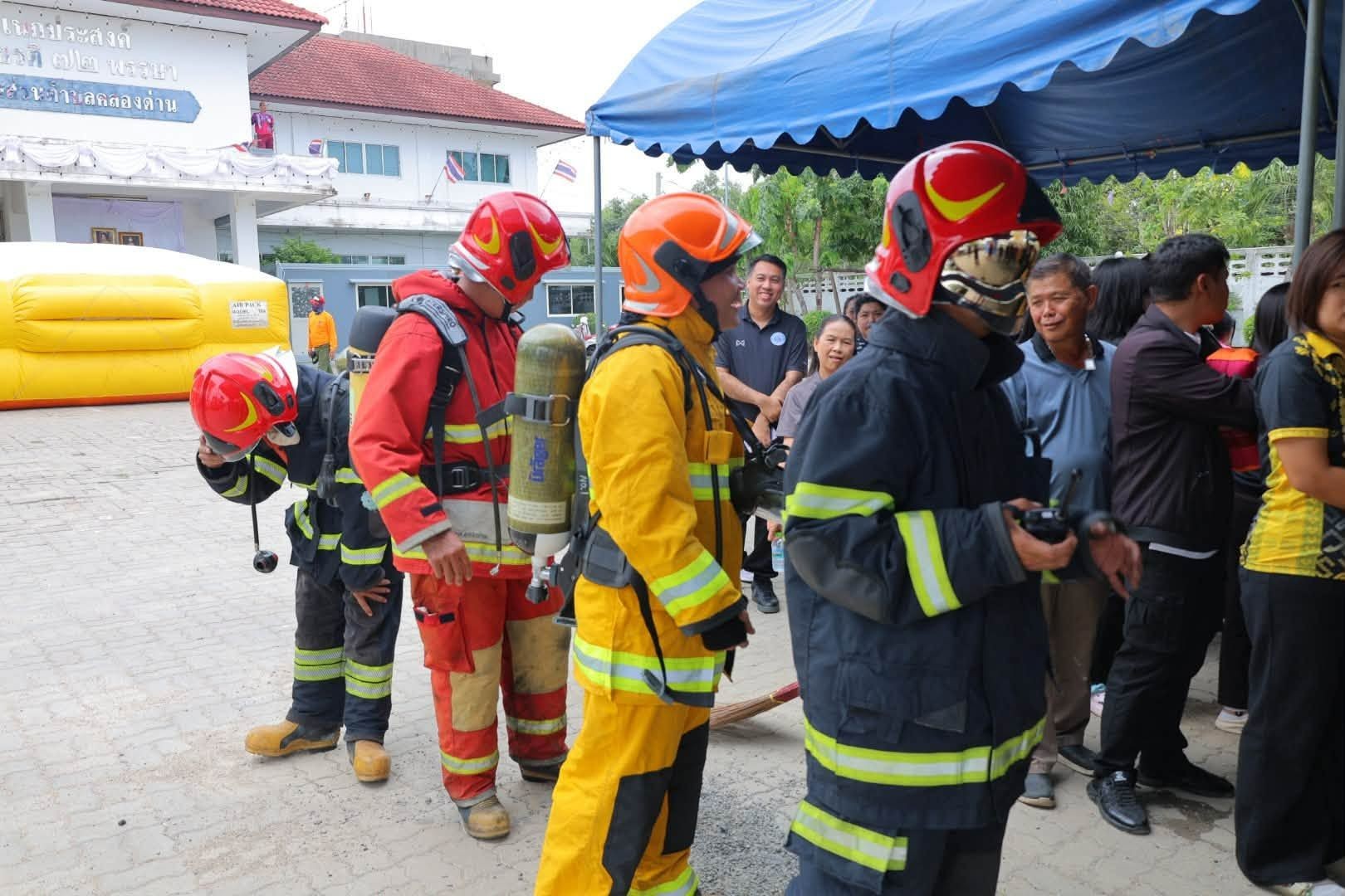 ดำเนินงานโครงการ ฝึกอบรมและซ้อมแผนป้องกันและระงับอัคคีภัย